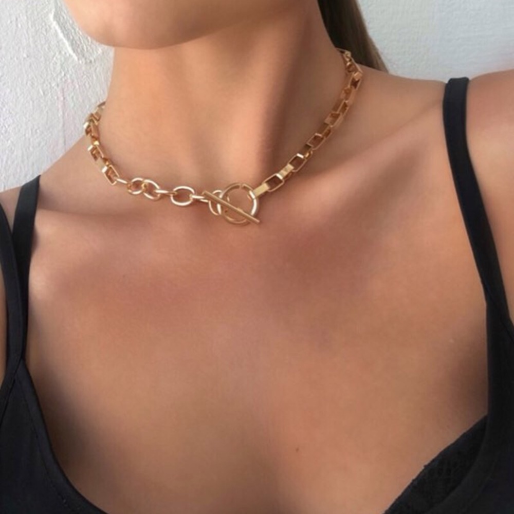 3/$25⚡️thick chunky chain link toggle necklace